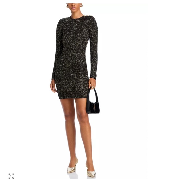✨ L’AGENCE Cherry Sequined Mini Dress - Black/Gold (XS) NWT - $525 - Picture 3 of 6
